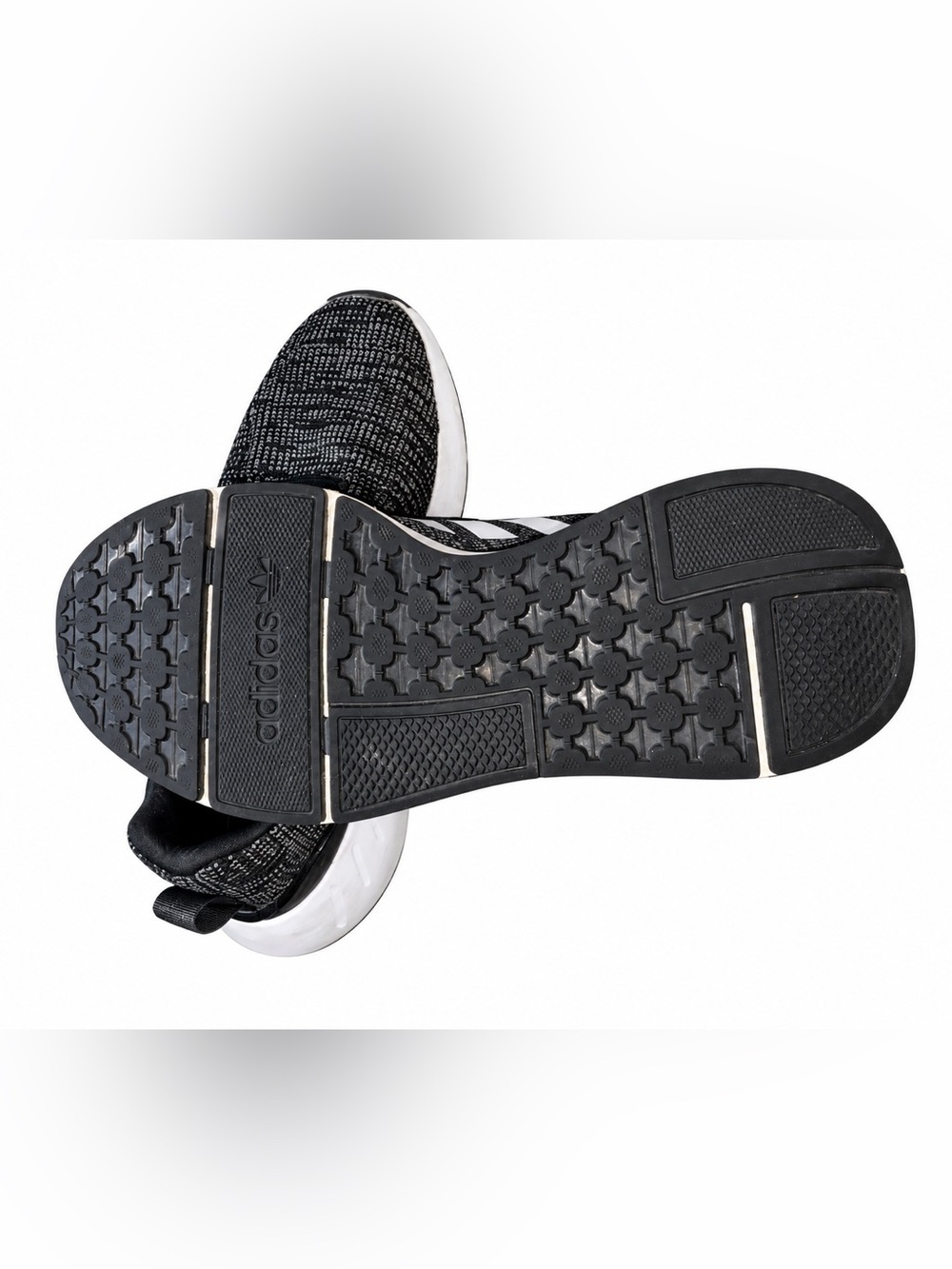 adidas Kids Black & White Knit Athletic Sneakers - Picture 4 of 4